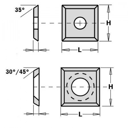 Нож твердосплавный для фрез 14x14x2. Z4 Rotis